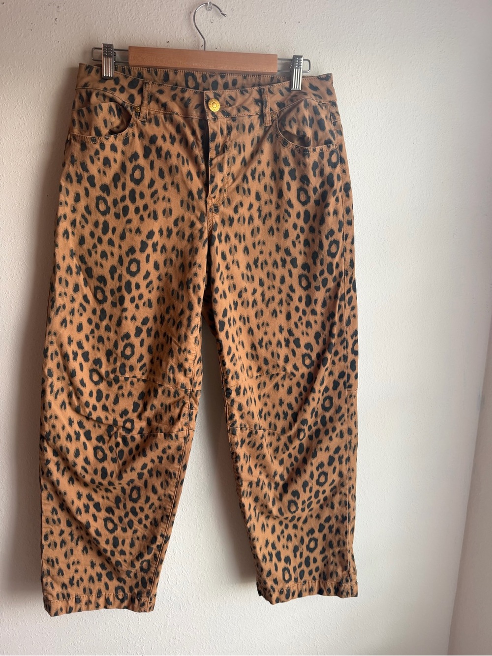 CAbi Leopard-Print Boyfriend Jeans in Brown and Black